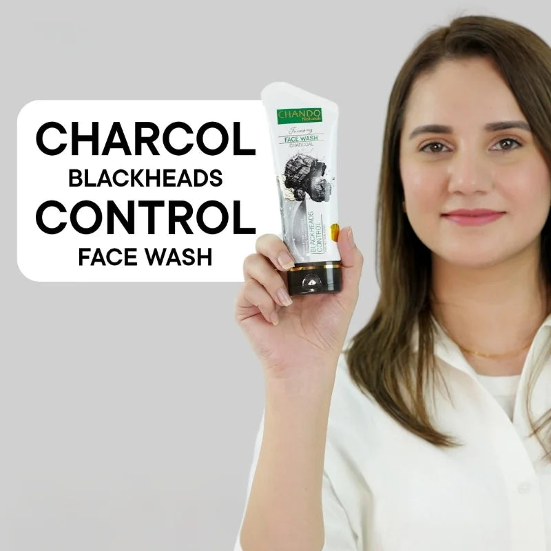 Face Wash | Chando Naturals Charcoal Blackheads Control Face Wash 100ml Daily Cleanser for Oily and Combination Skin