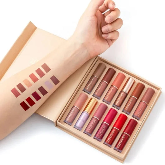 12 Pcs Mocallure Matte Liquid Lipstick Set | High-Pigment, Waterproof & Long-Lasting