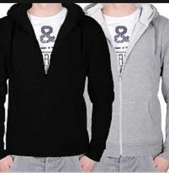 Pack Of 2 Zipper Huddie Plain Fleece Black And Grey Hoodie For Men & Boys - Fashionable and Stylish Hoodie- Premium Brand Quality and Comfortable For Winter Wear