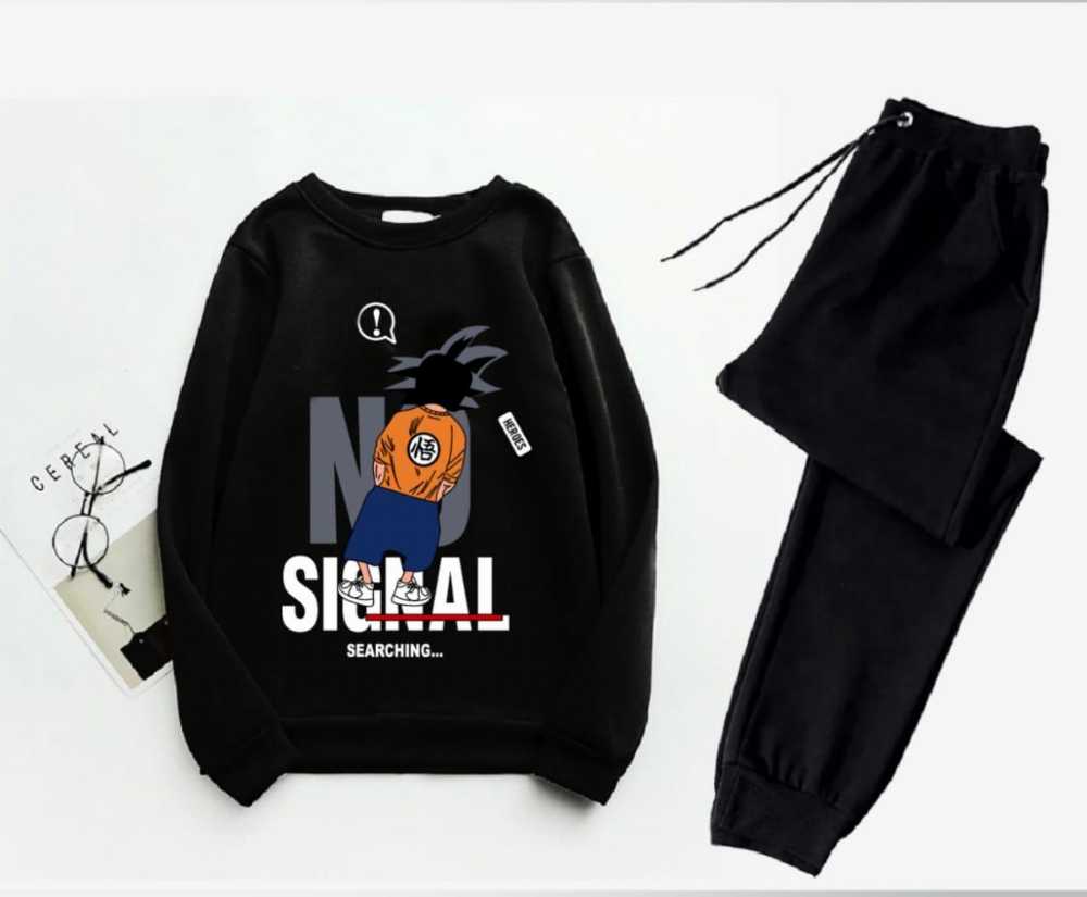 Trendy Tracksuit Print Thick & Fleece Fabric Full Sleeves Rib Sweatshirt with trouser for Winter for Trendy sweatshirt Fashion Wear tracksuit for Men / Boys