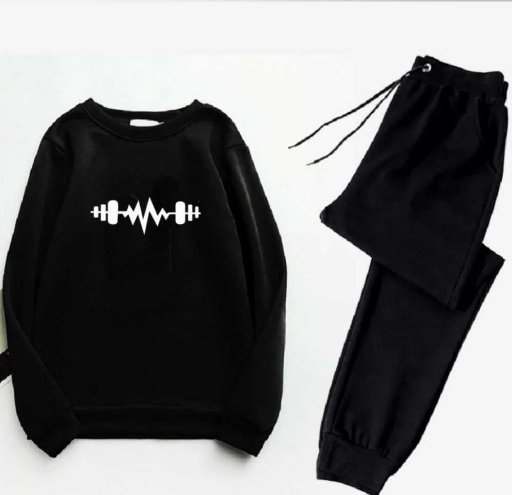 Trendy Tracksuit Print Thick & Fleece Fabric Full Sleeves Rib Sweatshirt with trouser for Winter for Trendy sweatshirt Fashion Wear tracksuit for Men / Boys
