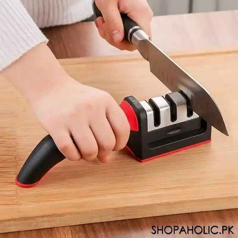 3-in-1 Knife Sharpener Set with Ceramic Peeler | 3-Stage Blade Sharpener & Non-Slip Handle