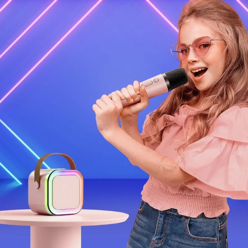 Karaoke Portable Wireless Bluetooth Speaker with Microphone Sound System for Singing and Parties (Random Color)