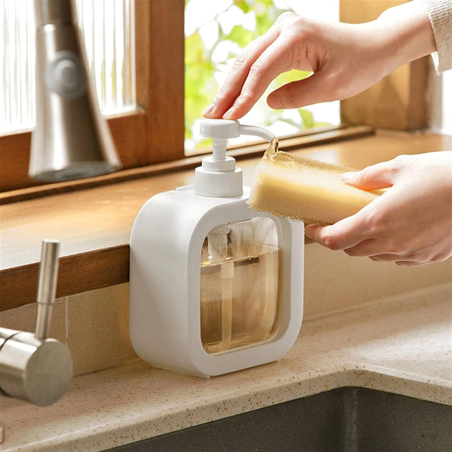 Portable Refillable Soap Dispenser Bottle (300/500ml) | Leak-Proof Pump Bottle for Kitchen, Bathroom, or Shower