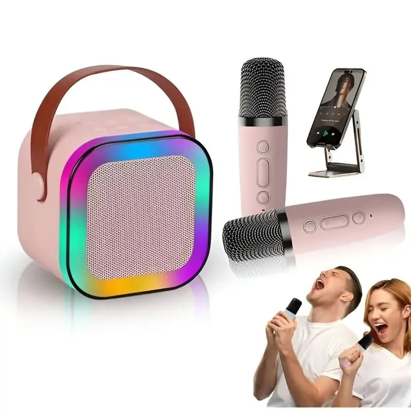 Karaoke Portable Wireless Bluetooth Speaker with Microphone Sound System for Singing and Parties (Random Color)