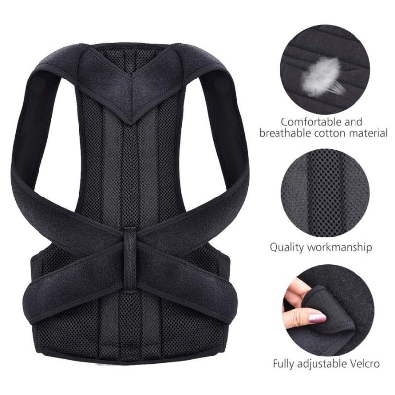 Back Pain Relief Posture Corrector Belt | Adjustable Back & Shoulder Support for Better Posture, Lower & Upper Back Pain