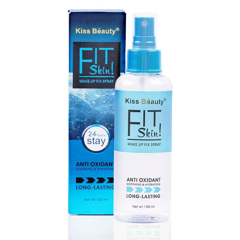 Kiss Beauty Fit Skin makeup fix spray with packaging on a white background