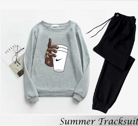 Trendy Tracksuit Print Thick & Fleece Fabric Full Sleeves Rib Sweatshirt with trouser for Winter for Trendy sweatshirt Fashion Wear tracksuit for Men / Boys