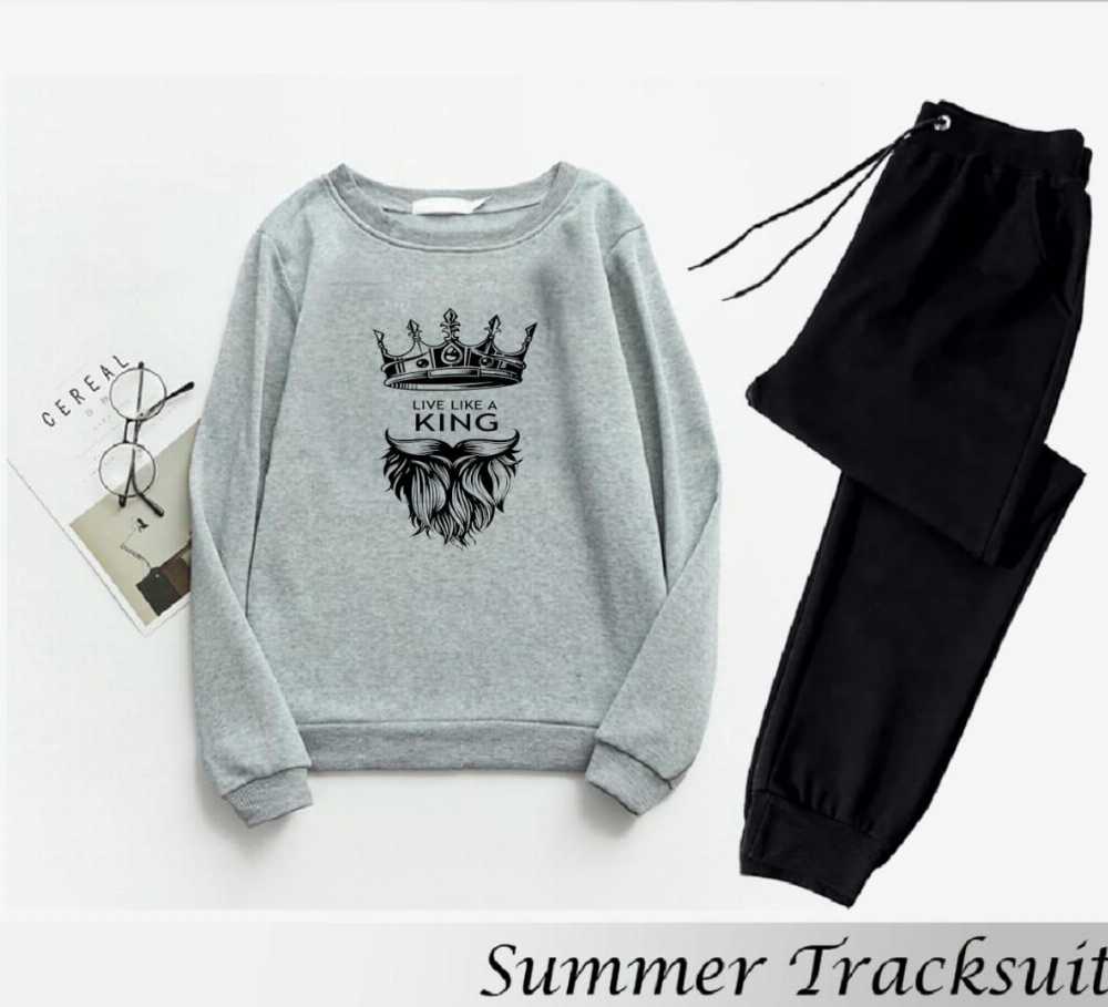 Trendy Tracksuit Print Thick & Fleece Fabric Full Sleeves Rib Sweatshirt with trouser for Winter for Trendy sweatshirt Fashion Wear tracksuit for Men / Boys