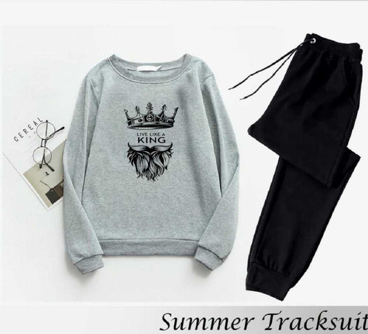 Trendy Tracksuit Print Thick & Fleece Fabric Full Sleeves Rib Sweatshirt with trouser for Winter for Trendy sweatshirt Fashion Wear tracksuit for Men / Boys