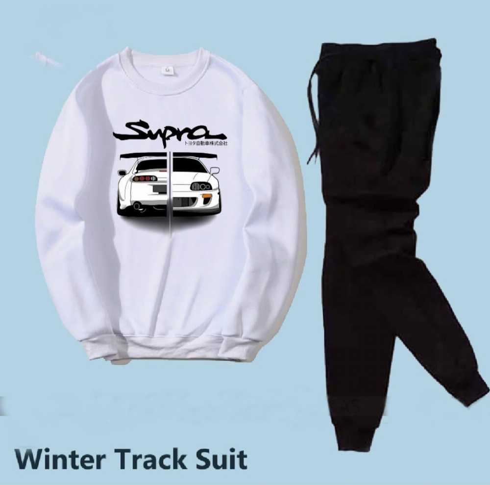 Trendy Tracksuit Print Thick & Fleece Fabric Full Sleeves Rib Sweatshirt with trouser for Winter for Trendy sweatshirt Fashion Wear tracksuit for Men / Boys