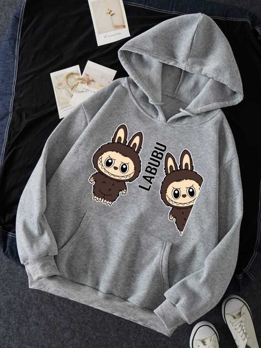 CLASSY STYLISH Print Kangaroo Hoodie huddy Pocket Drawstring Casual Pullover Hodie Long Sleeves Export Quality Huddie Winter Wear Hoody For Women Girls