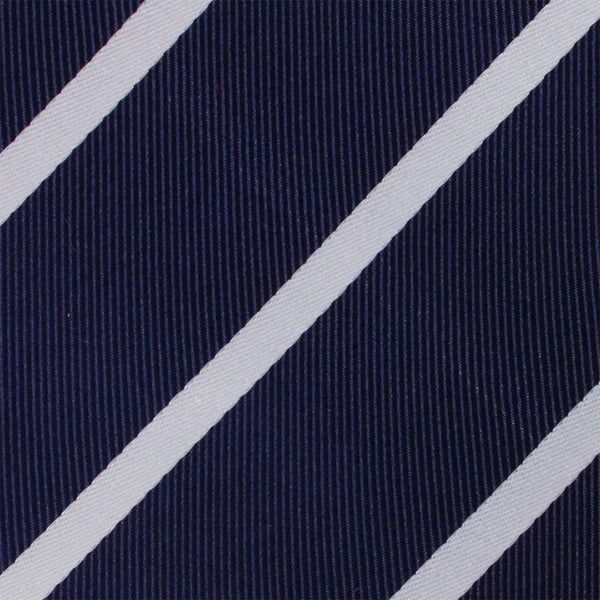 Navy blue tie with white diagonal stripes